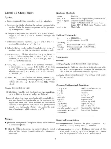 maple soft level one test cheat|Maple 11 Cheat Sheet.